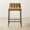 Gabe Gold Tufted Low-Back Counter Stool