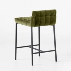 Gabe Pesto Tufted Low-Back Counter Stool -Optimal Furniture Store GabeTftdCounterStlPesto3QBSSF22