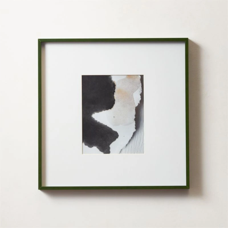Gallery Green Picture Frame With White Mat 8"x10" 1 Gallery Green Picture Frame With White Mat 8"x10"