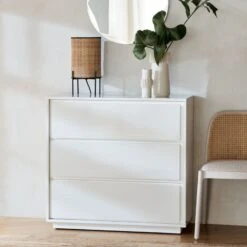 Gallery 3-Drawer White Dresser -Optimal Furniture Store GalleryHiGlossWhiteFB21 1x1