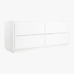 Gallery Low 4-Drawer White Dresser -Optimal Furniture Store GalleryLowDrssrWhite3QS19