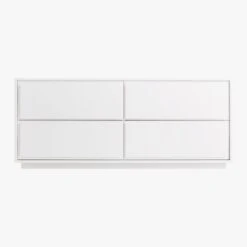 Gallery Low 4-Drawer White Dresser -Optimal Furniture Store GalleryLowDrssrWhiteSOS19