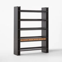 Genova Black Ebonized Oak Bookcase -Optimal Furniture Store GenovaEbdOakPrstBkCs3QAVSSF22