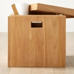 Giacomo Teak Storage Bin -Optimal Furniture Store GiacomoTeakBinAV5SHS23