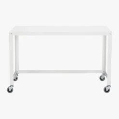 Go-Cart White Metal Desk On Wheels -Optimal Furniture Store GoCartDeskWhiteS13