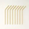 Gold Stainless Steel Straw Set Of 8