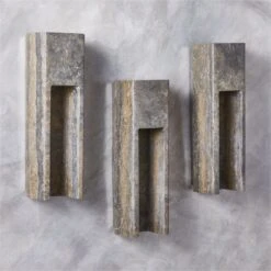 Graziano Indoor/Outdoor Dark Grey Travertine Wall Sconce -Optimal Furniture Store GrazianoGryTrvrtnWllScncAVSHF23