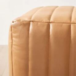 Groove Channeled Saddle Leather Pouf 7 Groove Channeled Saddle Leather Pouf -Optimal Furniture Store GrooveSaddleLthrPoufAVSHS23