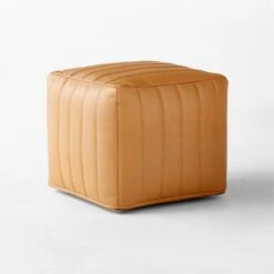 Groove Channeled Saddle Leather Pouf 6 Groove Channeled Saddle Leather Pouf -Optimal Furniture Store GrooveSaddleLthrPoufAVSSS23