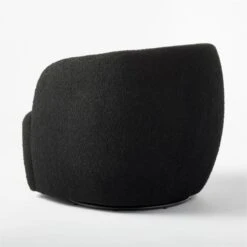Gwyneth Black Boucle Swivel Chair -Optimal Furniture Store GwynethBkBclChairBlcNoir3QBSSS21