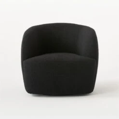 Gwyneth Black Boucle Swivel Chair -Optimal Furniture Store GwynethBkBclChairBlcNoirSOSSS21