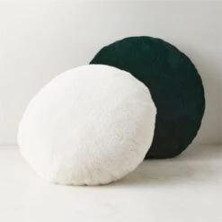 Harlee Round Green Faux Fur Throw Pillow 20" -Optimal Furniture Store HarleeRnd20inPillowCllctnFHF23