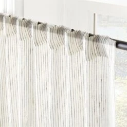 Harlow Striped Linen-Blend Sheer Window Curtain Panel 48"x84" -Optimal Furniture Store HarlowLnNCtnStpCtnPl96inAV3SHF22