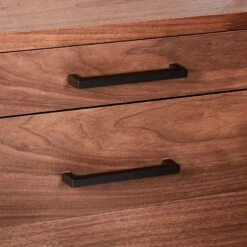 Helix 70" Walnut Bookcase With 2 Drawers -Optimal Furniture Store HelixShortShlf2DrwWalnutAVS20