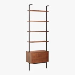 Helix 96" Walnut Bookcase With 2 Drawers -Optimal Furniture Store HelixTallShlf2DrwWalnut3QBS20