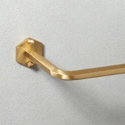 Hex Brushed Brass Towel Bar 18" -Optimal Furniture Store HexTowelBar18inGoldRO2F17