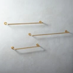 Hex Brushed Brass Towel Bar 18" -Optimal Furniture Store HexTowelBarGoldGroupFHF17