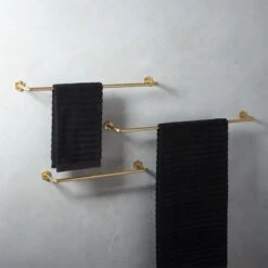 Hex Brushed Brass Towel Bar 18" -Optimal Furniture Store HexTowelBarGoldGroupROF17