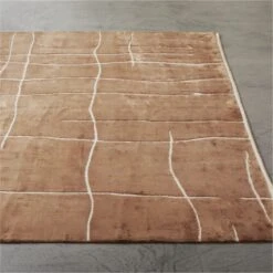 Hogan Handknotted Mocha Viscose Area Rug 5'x8' -Optimal Furniture Store HoganHndknttdVscsCpprRg8x10SHF20