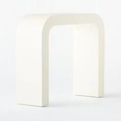 Horseshoe Ivory Lacquered Linen Console Table 36'' -Optimal Furniture Store Horseshoe36inIvryLqdLnCnlTb3QF20