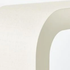 Horseshoe Ivory Lacquered Linen Console Table 36'' -Optimal Furniture Store Horseshoe36inIvryLqdLnCnlTbAVF20