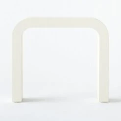 Horseshoe Ivory Lacquered Linen Console Table 36'' -Optimal Furniture Store Horseshoe36inIvryLqdLnCnlTbSOF20