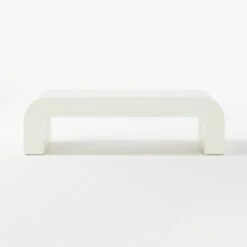 Horseshoe Ivory Lacquered Linen 60" Coffee Table -Optimal Furniture Store HorseshoeIvLqdLnRctCffTblSOF20