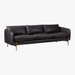Hoxton Black Leather Sofa -Optimal Furniture Store HoxtonBlackLeatherSofa3QFF18