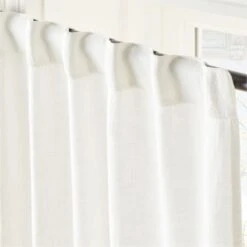 Heavyweight White Linen Window Curtain Panel 48''x84'' -Optimal Furniture Store HvywtWhtLnn96CurtainPnlAV2SHS23