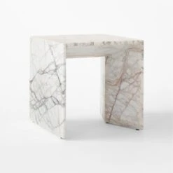 Ilise White Marble Outdoor Side Table -Optimal Furniture Store IliseSideTable3QSSS23