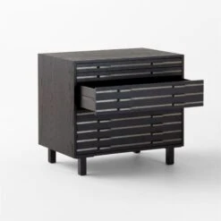 Inline Black Oak Wood 4-Drawer File Cabinet With Blackened Steel Handles -Optimal Furniture Store InlineBlkFilingCabinet3QAVSSF23