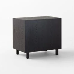 Inline Black Oak Wood 4-Drawer File Cabinet With Blackened Steel Handles -Optimal Furniture Store InlineBlkFilingCabinet3QBSSF23