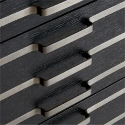 Inline Black Oak Wood 4-Drawer File Cabinet With Blackened Steel Handles -Optimal Furniture Store InlineBlkFilingCabinetAVSSF23