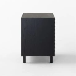 Inline Black Oak Wood 4-Drawer File Cabinet With Blackened Steel Handles -Optimal Furniture Store InlineBlkFilingCabinetSDSSF23