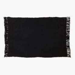 Intergrate Basket Weave Black Throw Blanket -Optimal Furniture Store IntegrateBlackThrowSSF22