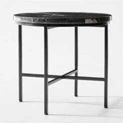 Irwin Black Marble Side Table -Optimal Furniture Store IrwinBlkMrblSideTable3QSSF21
