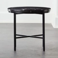 Irwin Black Marble Side Table