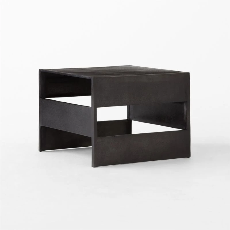 Jalousie Square Black Cast Aluminum Side Table 3 Jalousie Square Black Cast Aluminum Side Table - Image 3