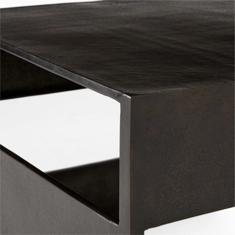 Jalousie Square Black Cast Aluminum Side Table 5 Jalousie Square Black Cast Aluminum Side Table - Image 5