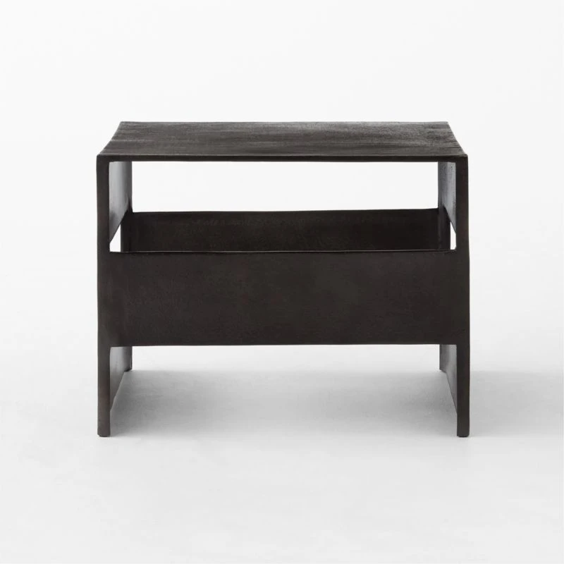 Jalousie Square Black Cast Aluminum Side Table 4 Jalousie Square Black Cast Aluminum Side Table - Image 4