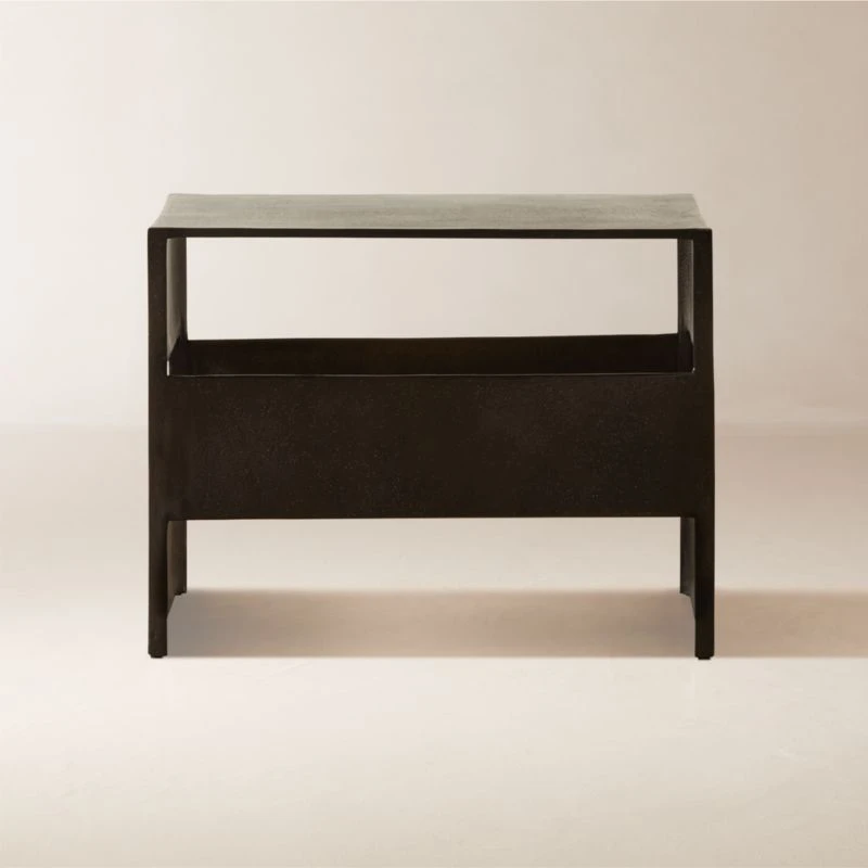 Jalousie Square Black Cast Aluminum Side Table 1 Jalousie Square Black Cast Aluminum Side Table