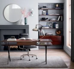 Infinity Brass Round Wall Mirror 36" -Optimal Furniture Store JaxonWalnutAndLeatherDeskNV19