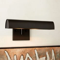 Jolie Black Picture Light Sconce 12" -Optimal Furniture Store JolieMttBkWllArtScnc12inROF22