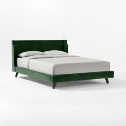Julia Fabric Queen Bed -Optimal Furniture Store JuliaEmeraldQueenBed3QSSS22