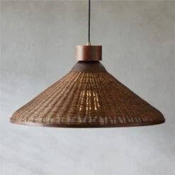 Hakka Conical Rattan Pendant Light -Optimal Furniture Store KDHakkaRattanPendantROF21
