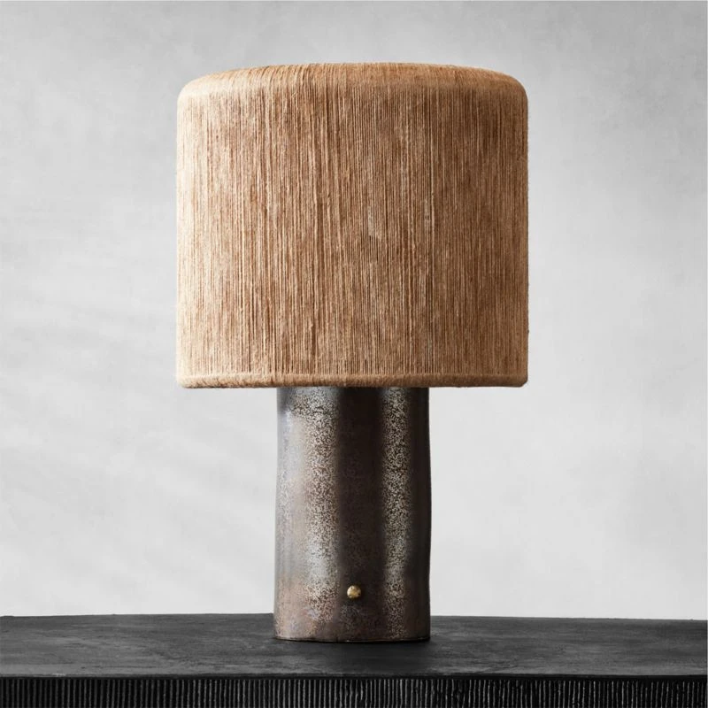 Ramble Tall Dark Brown Ceramic Table Lamp With Jute Shade 1 Ramble Tall Dark Brown Ceramic Table Lamp With Jute Shade