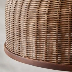 Sago Rounded Rattan Flush Mount Light -Optimal Furniture Store KDSagoRattanPendantAVSHF21