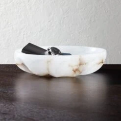 Oyster Alabaster Catchall -Optimal Furniture Store KMOysterAlbstrCatchall12inROS21