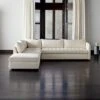 Stitch 4-Piece L-Shaped White Performance Fabric Sectional Sofa With Left Chaise