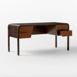 Kasen Burl Wood Executive Desk -Optimal Furniture Store KasenExecutiveDesk3QAVSSS23
